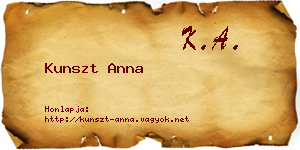 Kunszt Anna névjegykártya