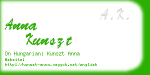 anna kunszt business card